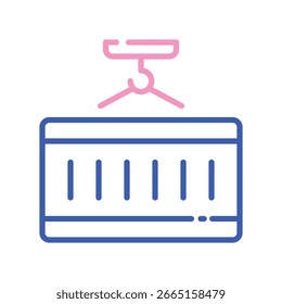 Vector de carga para el envío y la entrega del Industrial, icono de la caja de envío, mercancías de la fábrica y transporte de carga