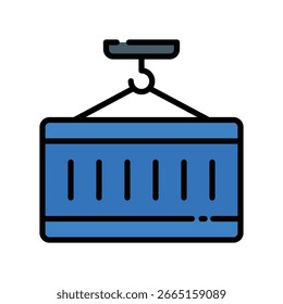 Vector de carga para el envío y la entrega del Industrial, icono de la caja de envío, mercancías de la fábrica y transporte de carga