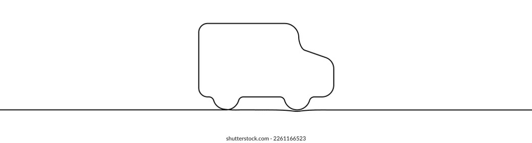 Cargo vehicle icon line continuous drawing vector. One line Cargo vehicle icon vector background. Cargo vehicle icon. Continuous outline of a Cargo vehicle icon.