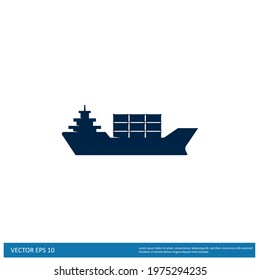 cargo vessel icon vector illustration logo template