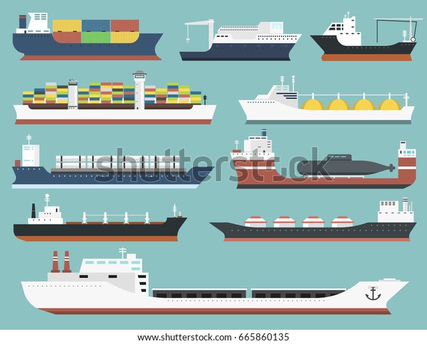 Cargo Vessels Tankers Shipping Delivery Bulk Stock Vector (Royalty Free ...