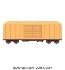 Vector de caricatura de icono del vagón de carga. Productos de tren. Carbón