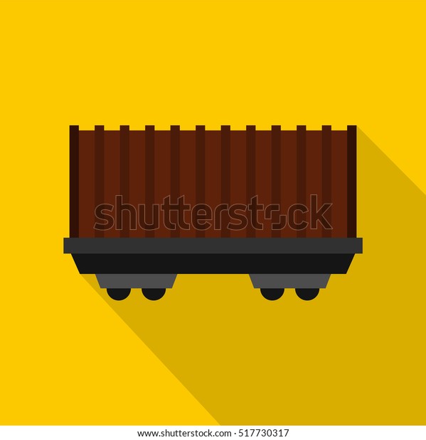 Cargo wagon icon. Flat illustration of cargo wagon\
vector icon for web\
design