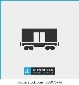 cargo wagon icon. Simple filled cargo wagon icon. On white background.