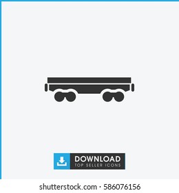 cargo wagon icon. Simple filled cargo wagon icon. On white background.