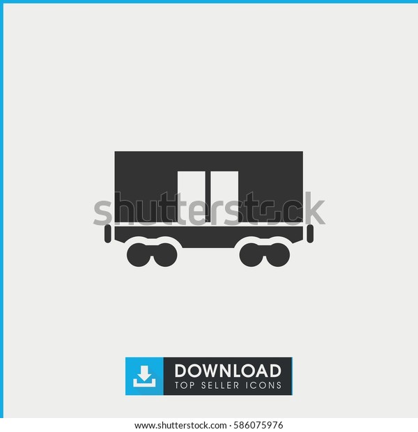 cargo wagon icon. Simple filled cargo wagon\
icon. On white\
background.