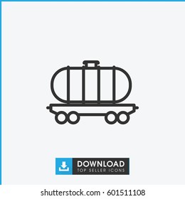 cargo wagon icon. simple outline cargo wagon vector icon. on white background.