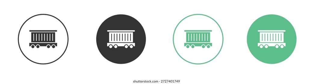 Conjunto de iconos de vagón de carga. Ilustraciones vectoriales de glifos