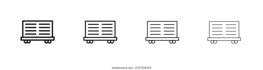 Iconos del carro de carga para el concepto móvil y el color del Diseño web editable