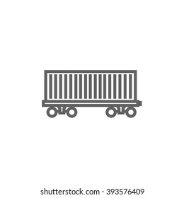 Cargo Wagon Line Icon.