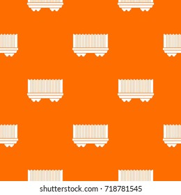 Cargo wagon pattern repeat seamless in orange color for any design. Vector geometric illustration
