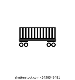 Cargo Wagon, Rail Car flache Vektorgrafik Symbol. Einfaches durchgezogenes Symbol auf weißem Hintergrund. Cargo Wagon, Rail Car Zeichen Design Vorlage für Web und mobiles UI-Element