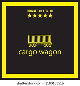 cargo wagon sketch vector icon