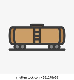 Cargo Wagon Train Container Minimal Colorful Flat Line Stroke Icon Pictogram Symbol Illustration