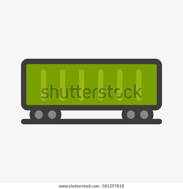 Cargo Wagon Train Container\
Minimal Colorful Flat Line Stroke Icon Pictogram Symbol\
Illustration