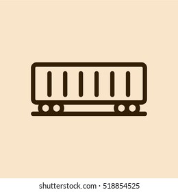 Cargo Wagon Train Container Minimalistic Flat Line Icon
