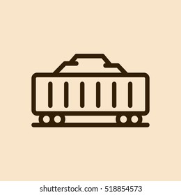 Cargo Wagon Train Container Minimalistic Flat Line Icon