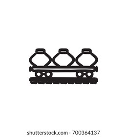 Cargo wagon vector sketch icon isolated on background. Hand drawn Cargo wagon icon. Cargo wagon sketch icon for infographic, website or app.