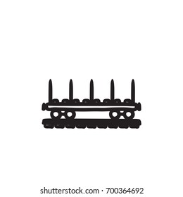 Cargo wagon vector sketch icon isolated on background. Hand drawn Cargo wagon icon. Cargo wagon sketch icon for infographic, website or app.