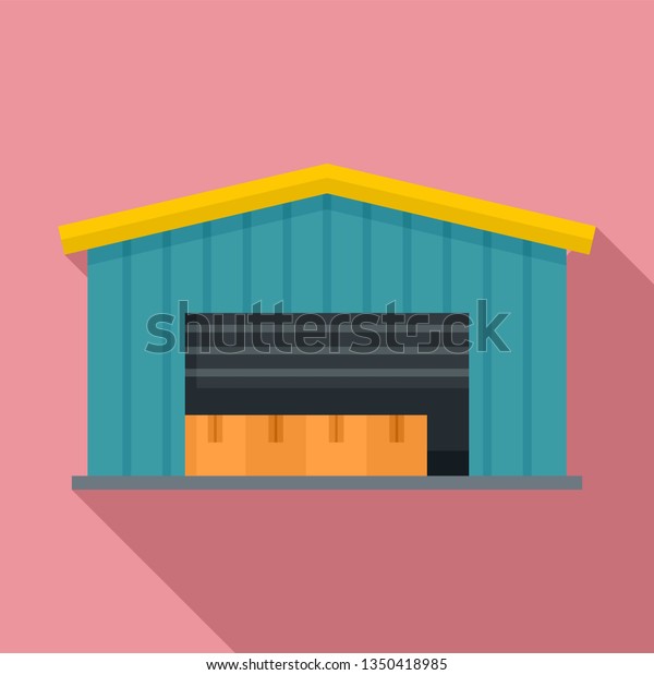 Cargo warehouse icon. Flat illustration of\
cargo warehouse vector icon for web\
design
