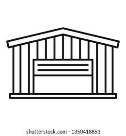 Cargo warehouse icon. Outline cargo warehouse vector icon for web design isolated on white background
