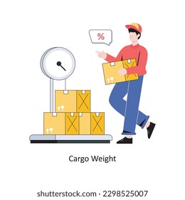 Cargo Weight flat style design vector illustration. stock illustration