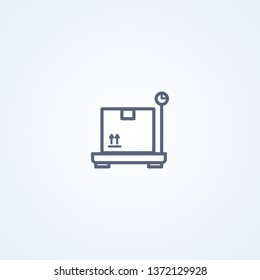 Cargo weight scale, vector best gray line icon on white background, EPS 10