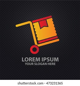 Cargo,box design on dark background,vector
