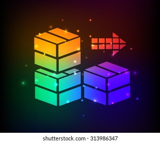 Cargo,box design,rainbow concept,clean vector