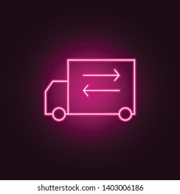 Cargo-carrying neon icon. Elements of Real Estate set. Simple icon for websites, web design, mobile app, info graphics