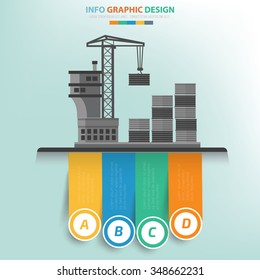 Cargo,Industry concept and label for text,info graphics design,clean vector