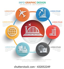 Cargo,logistic info graphic design on clean background,vector