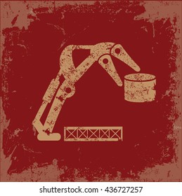Cargo,machine design on red background,vector
