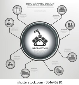 Cargo,shipping,industry info graphics design, clean vector