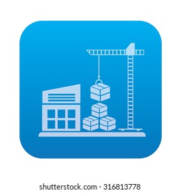 Cargo,shipping,warehouse icon on blue background,clean vector