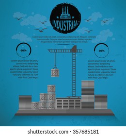 
Cargo,Warehouse design on blue background, vector