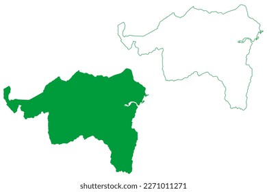 Cariacica municipality (Espírito Santo state, Municipalities of Brazil, Federative Republic of Brazil) map vector illustration, scribble sketch Cariacica map