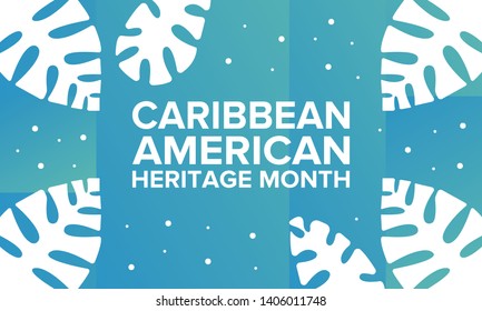 Caribbean American Heritage Month in June. Culture Month to the people of America. Celebrate annual with festival. Happy holiday. Poster, card, banner and background. Vector ilustration