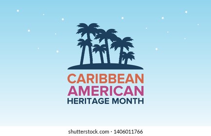 Caribbean American Heritage Month in June. Culture Month to the people of America. Celebrate annual with festival. Happy holiday. Poster, card, banner and background. Vector ilustration
