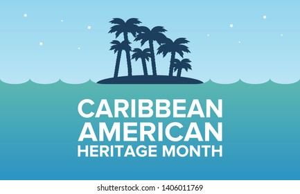 Caribbean American Heritage Month in June. Culture Month to the people of America. Celebrate annual with festival. Happy holiday. Poster, card, banner and background. Vector ilustration