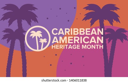 Caribbean American Heritage Month in June. Culture Month to the people of America. Celebrate annual with festival. Happy holiday. Poster, card, banner and background. Vector ilustration