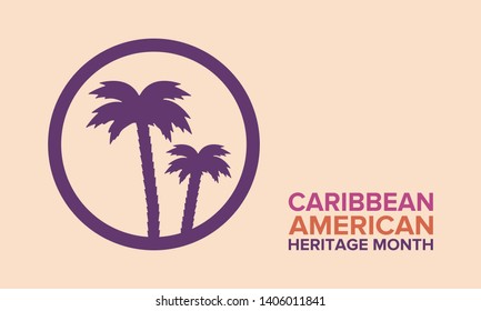 Caribbean American Heritage Month in June. Culture Month to the people of America. Celebrate annual with festival. Happy holiday. Poster, card, banner and background. Vector ilustration