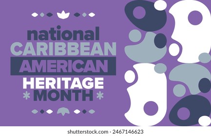 Caribbean American Heritage Month in June. Culture Month to the people of America. Celebrate annual with festival. Happy holiday. Poster, card, banner and background. Vector illustration