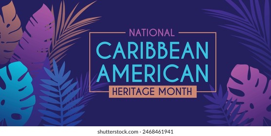 Mes de la Herencia Caribeña Americana en junio. Mes de la Cultura a los pueblos de América. Celebra cada año con el festival. Felices fiestas. Cartel, tarjeta, Anuncio y fondo. Ilustración vectorial