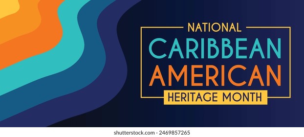 Caribbean American Heritage Month in June. Culture Month to the people of America. Celebrate annual with festival. Happy holiday. Poster, card, banner and background.