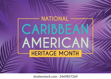 In: Caribbean American Heritage Month in June. In: Culture Month to the People of America. Feiern Sie jährlich mit Festival. Einen schönen Urlaub. Poster, Karte, Banner und Hintergrund.