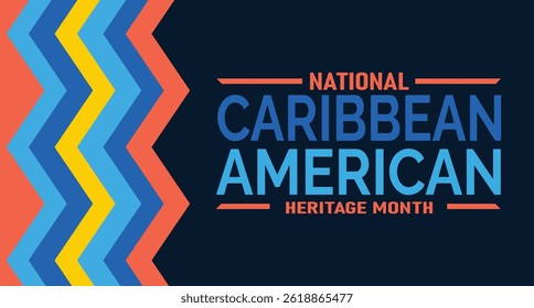 Caribbean American Heritage Month. Vector banner Illustration with text and Asian Pacific American Heritage Month on blue background