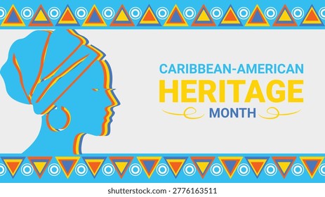 Caribbean American Heritage Month vector background featuring vibrant tropical colors and cultural elements. it is perfect for celebration themes, cultural events, banners, posters, social media, and promotional materials. Clean and modern vector illustration with copy space for text.