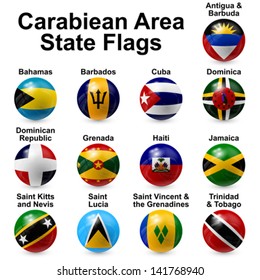 Caribbean area state flags