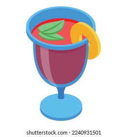 Icono de cóctel caribeño vector isométrico. Cocina. Plato